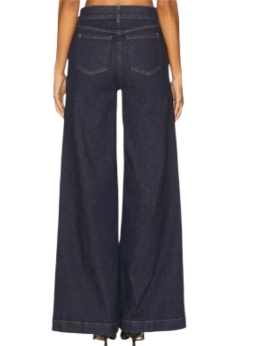 Spanx Wide-Leg High-Rise Denim Jeans - Dark Indigo-NWOT - Picture 3 of 12